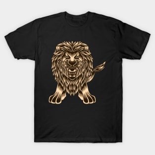 Artwork Illustration Cute And Scary Lion King T-Shirt